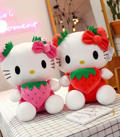 Peluche "Hello Kitty" Fraise Kawaï - Kf sbeaf e b d bf eefcf ee q - Toys Galaxy