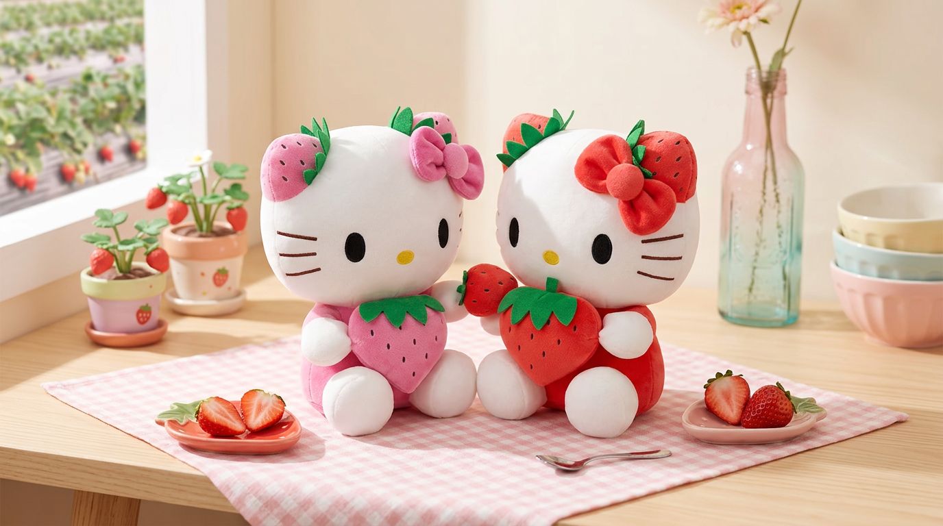 Peluche hello kitty fraise kawai - Toys Galaxy