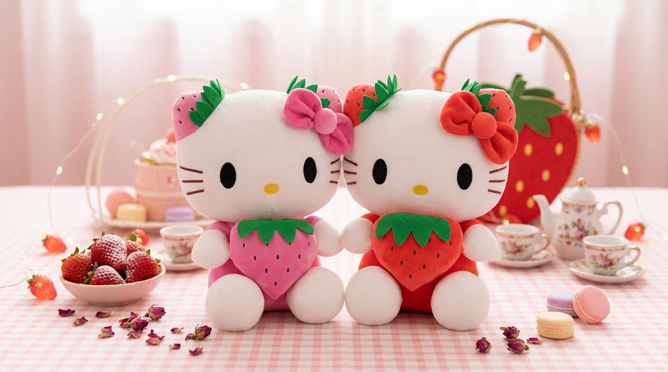 Peluche hello kitty fraise kawai - Toys Galaxy